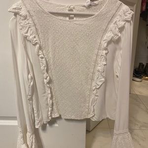 Jack by BB dakota white eyelet long sleeve blouse